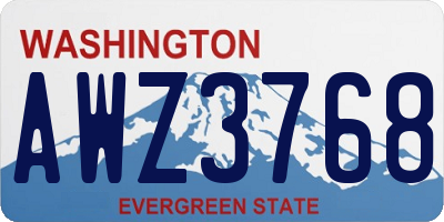 WA license plate AWZ3768