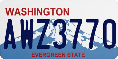 WA license plate AWZ3770
