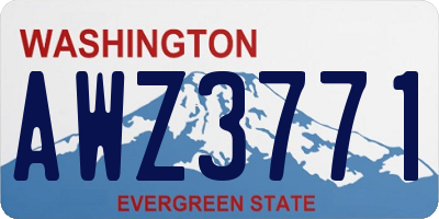 WA license plate AWZ3771