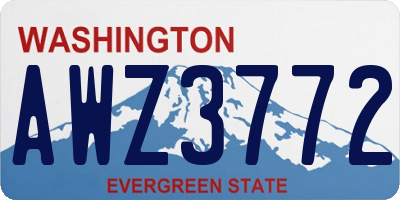 WA license plate AWZ3772