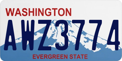 WA license plate AWZ3774