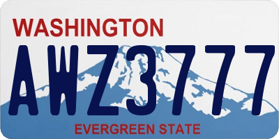 WA license plate AWZ3777