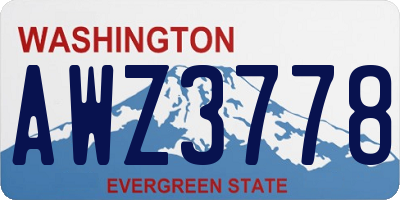 WA license plate AWZ3778