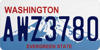 WA license plate AWZ3780