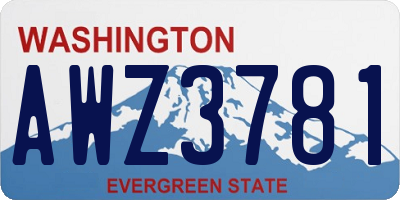 WA license plate AWZ3781