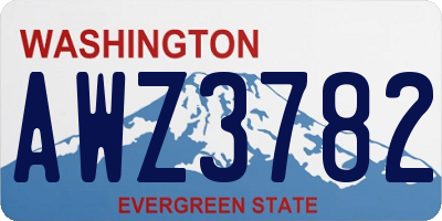 WA license plate AWZ3782