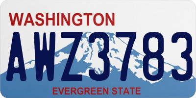 WA license plate AWZ3783
