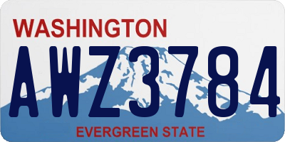 WA license plate AWZ3784