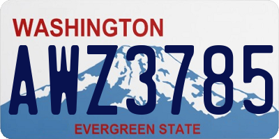 WA license plate AWZ3785