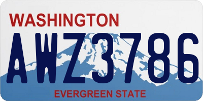 WA license plate AWZ3786
