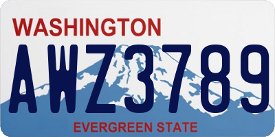WA license plate AWZ3789