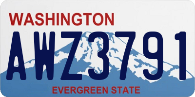 WA license plate AWZ3791