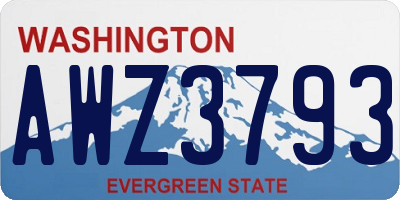 WA license plate AWZ3793