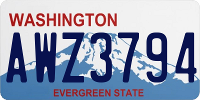 WA license plate AWZ3794