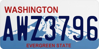 WA license plate AWZ3796