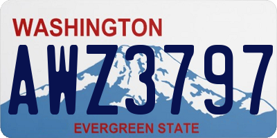WA license plate AWZ3797