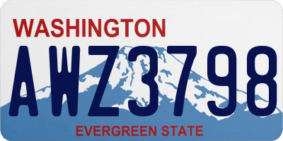 WA license plate AWZ3798