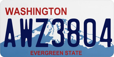 WA license plate AWZ3804