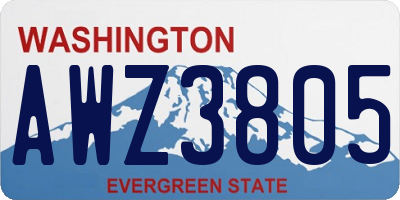 WA license plate AWZ3805