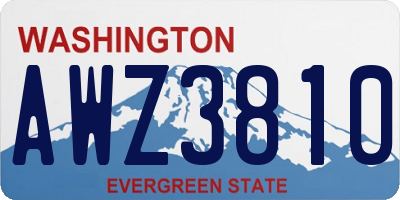 WA license plate AWZ3810