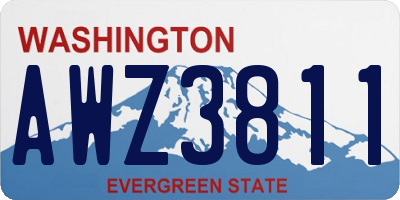 WA license plate AWZ3811