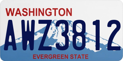 WA license plate AWZ3812
