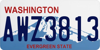 WA license plate AWZ3813