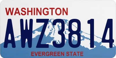 WA license plate AWZ3814