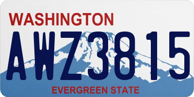 WA license plate AWZ3815