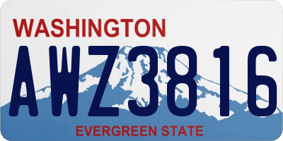 WA license plate AWZ3816