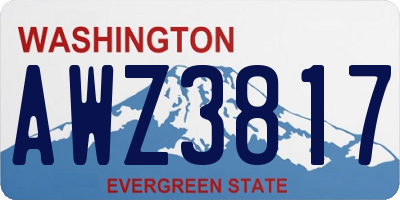 WA license plate AWZ3817