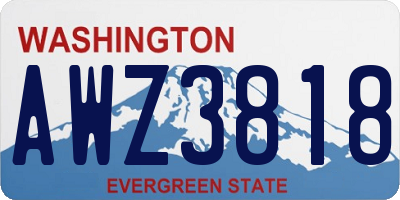 WA license plate AWZ3818