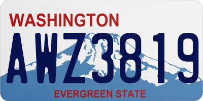 WA license plate AWZ3819