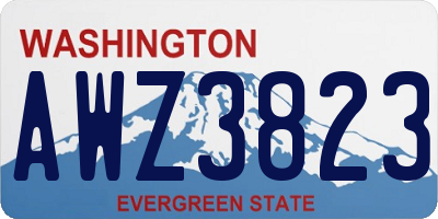 WA license plate AWZ3823