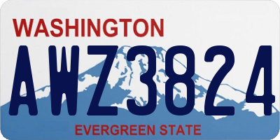 WA license plate AWZ3824