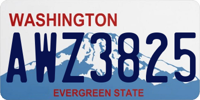 WA license plate AWZ3825