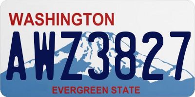 WA license plate AWZ3827