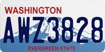 WA license plate AWZ3828