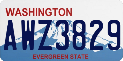 WA license plate AWZ3829
