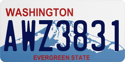 WA license plate AWZ3831