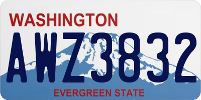 WA license plate AWZ3832