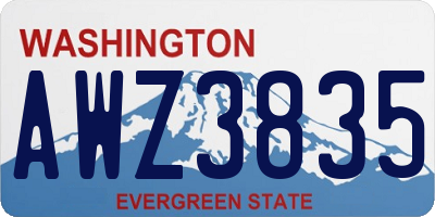 WA license plate AWZ3835