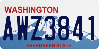 WA license plate AWZ3841