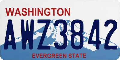 WA license plate AWZ3842