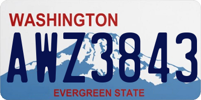 WA license plate AWZ3843
