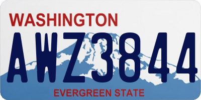 WA license plate AWZ3844