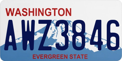 WA license plate AWZ3846