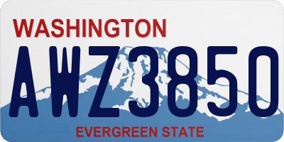 WA license plate AWZ3850