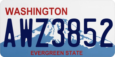 WA license plate AWZ3852