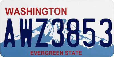 WA license plate AWZ3853